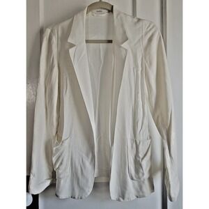 TALULA sz 0 woman‎ open front collared ivory deep pockets  blazer